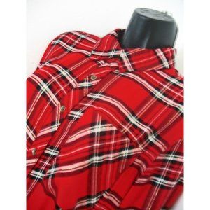 Maurice's Red & Black Flannel L/S Shirt  Sz Medium  ck measurement